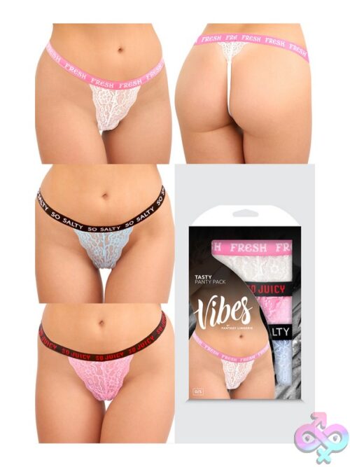 Tasty Vibes 3-Piece Lace Thong Panty Pack - Image 2