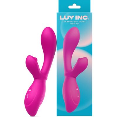 Pink thumping ball rabbit vibrator in premium silicone by Luv Inc