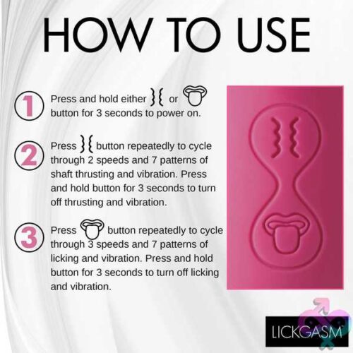 Tease And Please Thrusting And Licking Vibrator - Fuchsia - Image 2