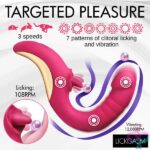 Tease and Please Thrusting and Licking Vibrator - Fuchsia - Image 3