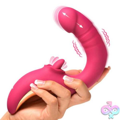 Tease And Please Thrusting And Licking Vibrator - Fuchsia - Image 5