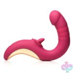 Tease and Please Thrusting and Licking Vibrator - Fuchsia - Image 7
