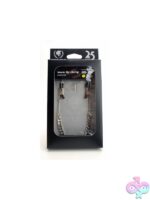 Silver metal teaser jaw nipple clamps with jewel chain by Spartacus