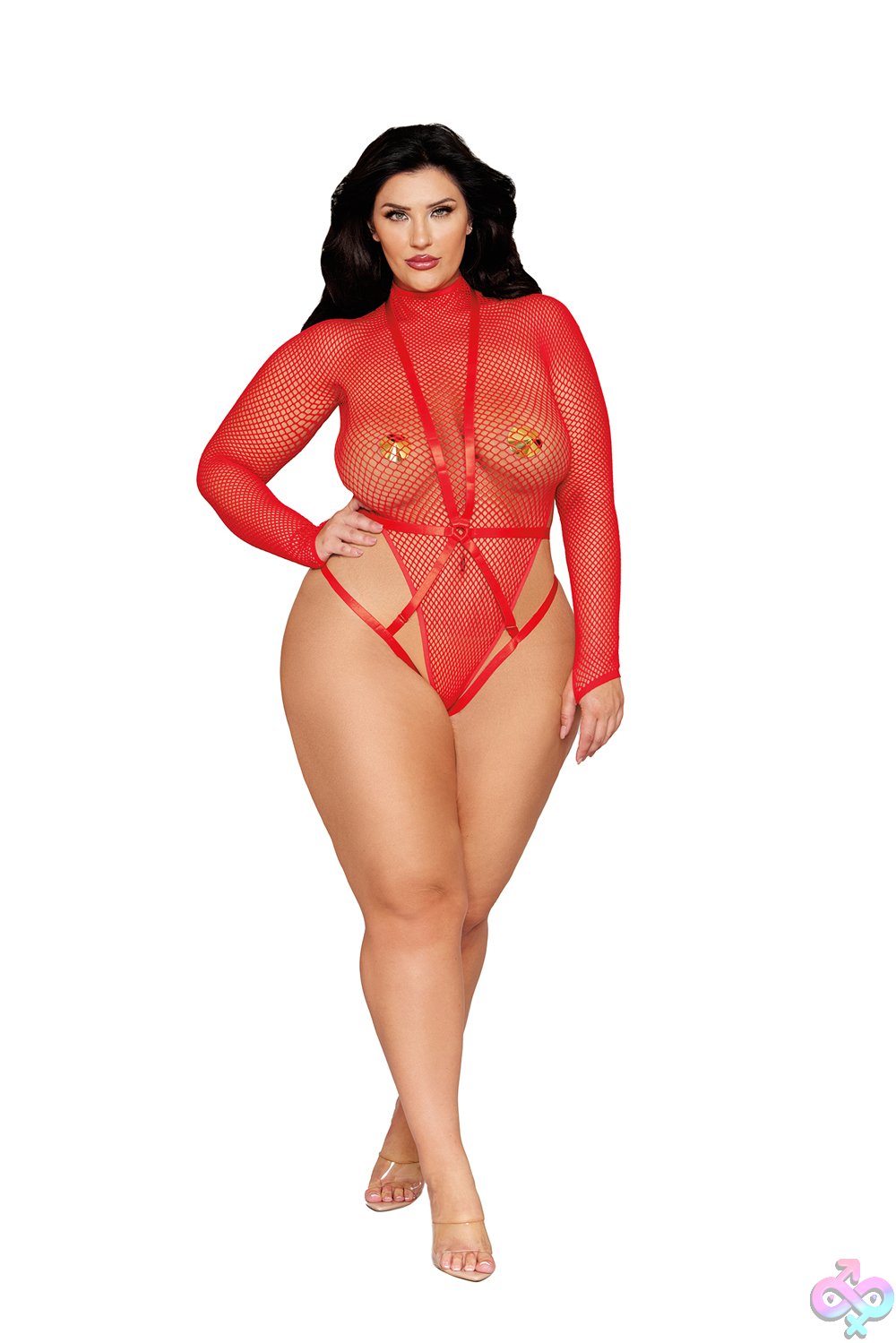 Discreet-Toys-Teddy-And-Harness-Dmnd-Queen-Size-Poinsettia-Dg-13680Xrdqs Teddy And Harness Dmnd - Queen Size - Poinsettia - Image 1
