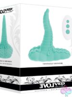 Green tentacle-textured silicone vibrating grinder with suction-cup base by Evolved Novelties