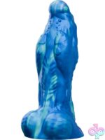 Blue exotic vibrating dildo with suction base and remote control by Tentra
