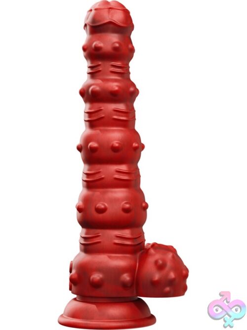 Tentra Rengol Studded Demon Thrusting Dildo – Red - Image 2