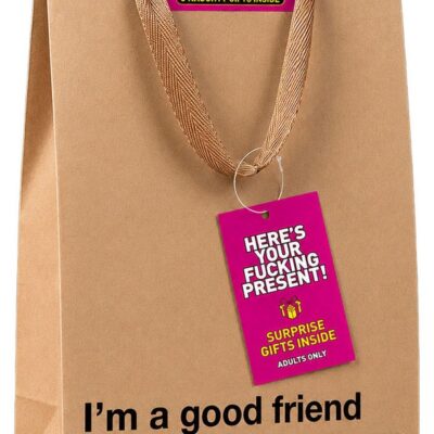 Beige Bad Bitch Gift Bag by Wood Rocket — Thank You For Being A Bad Bitch Present