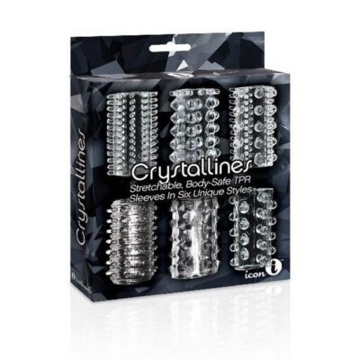 Six clear textured stretch sleeves variety pack by Icon Brands