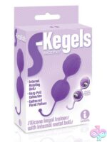 Purple embossed floral silicone kegel balls with internal rotating metal weights by Icon Brands