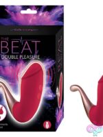 Dual-ended red silicone pleasure vibrator with interchangeable tips by Nasstoys