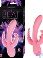 Beat Trifecta three-motor rabbit-style massager in pink silicone by Nasstoys