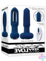 Blue silicone g-spot flapper vibrator with remote control by Evolved Novelties