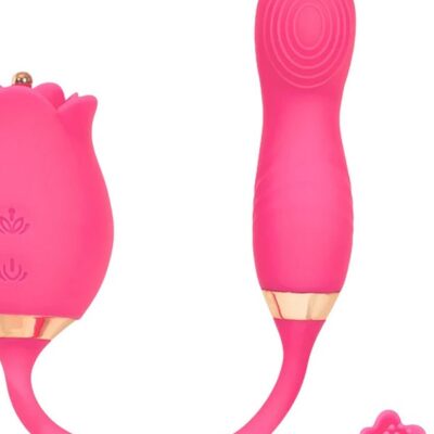 rose thrusting vibrator The GG Thrusting Rose by Intimately GG in pink silicone