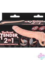 Realistic veined penis extender and masturbator sleeve in pink TPE by Nasstoys