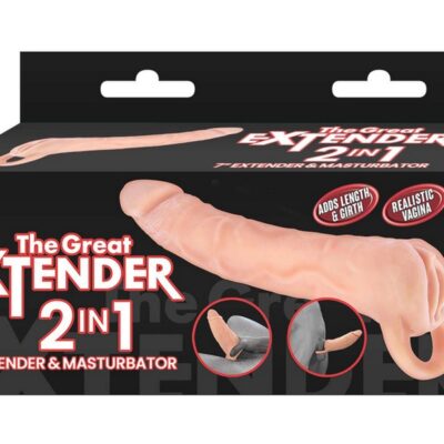 Realistic veined penis extender and masturbator sleeve in pink TPE by Nasstoys
