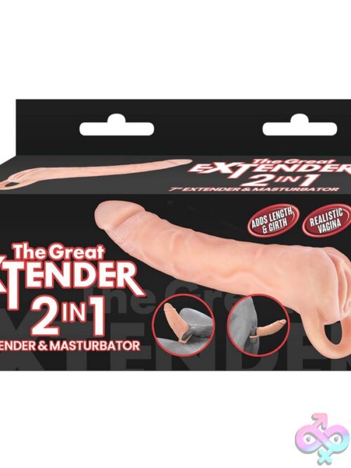 Realistic Veined Penis Extender And Masturbator Sleeve In Pink Tpe By Nasstoys