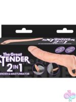 Realistic 9-inch TPR penis extension and masturbator sleeve in beige by Nasstoys