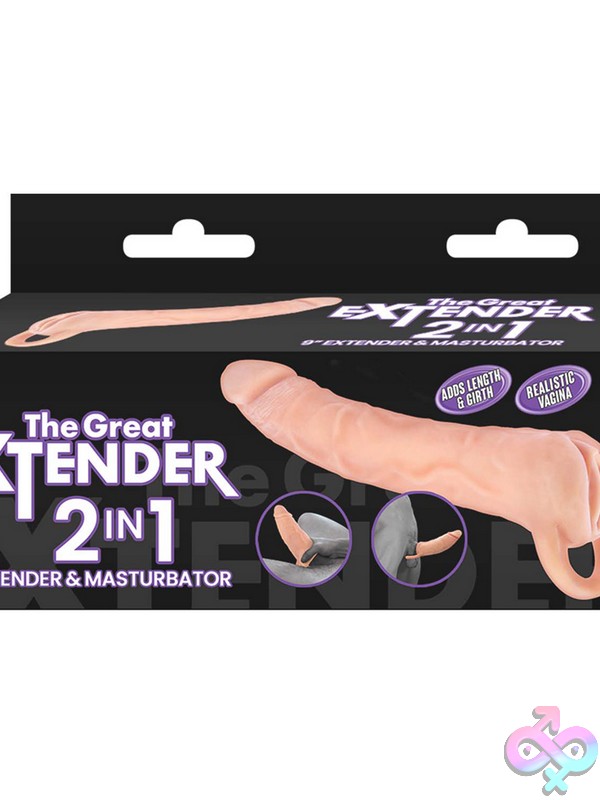 Discreet-Toys-The-Great-Extender-2-In-1-9-Extender-Masturbator-White-Nu-Nw3191 Realistic 9-Inch Tpr Penis Extension And Masturbator Sleeve In Beige By Nasstoys