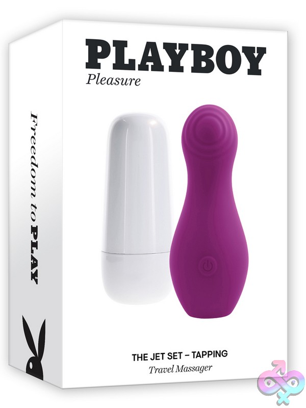Discreet-Toys-The-Jet-Set-Tapping-Nu-Pb-Rs-5278-2 Purple Clitoral Tapping Toy With White Self-Charging Travel Case By Playboy Pleasure