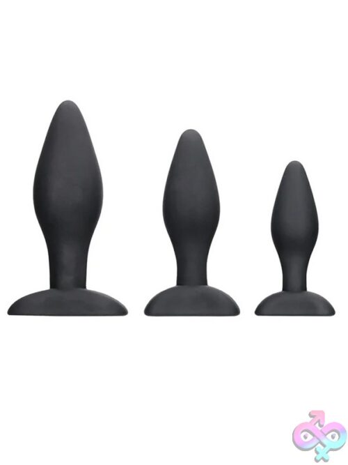 The One Anal Plug Set – Black Silicone 3-Piece Kit - Image 2