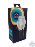 Clear nubbed suction stroker with LED control panel by The One