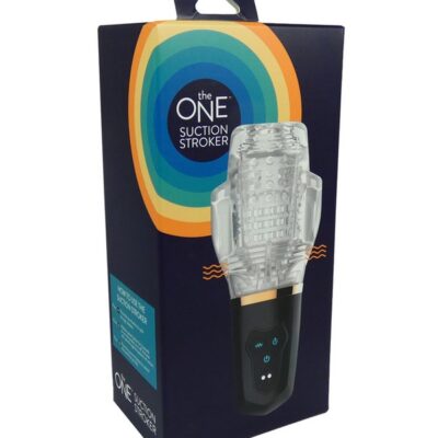 Clear nubbed suction stroker with LED control panel by The One