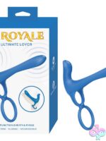 Silky blue silicone vibrating couples enhancer with dual motors and adjustable rings by Nasstoys