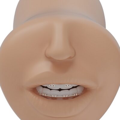 realistic mouth masturbator College Crush with braces by Doc Johnson vanilla white