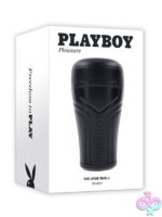 The Urge beaded canister stroker by Playboy Pleasure in black, shown in three sizes