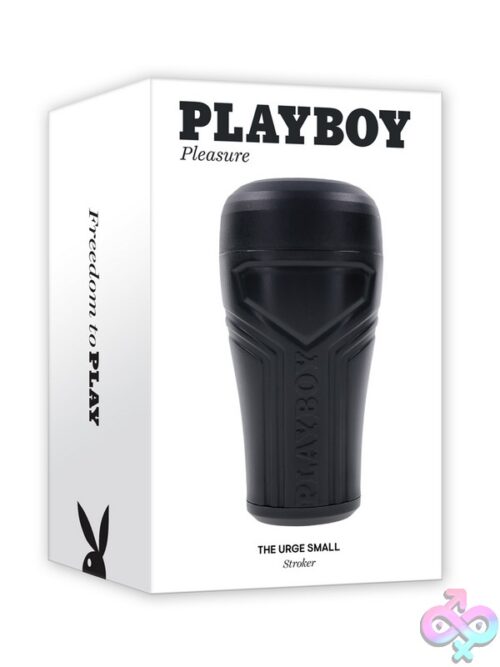 The Urge Beaded Canister Stroker By Playboy Pleasure In Black, Shown In Three Sizes