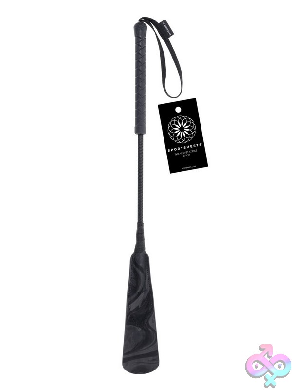 Discreet-Toys-The-Velvet-Strike-Crop-Nu-Ss370-10 Velvet Strike Crop Black Faux Leather Tip And Braided Shaft By Sportsheets