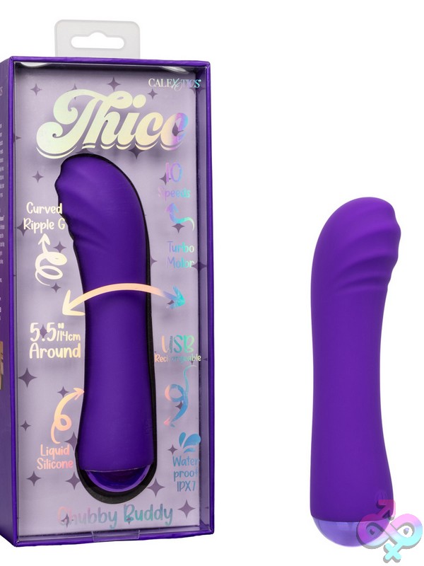 Discreet-Toys-Thicc-Chubby-Buddy-Nu-Se-0650-00-3 Thicc Chubby Buddy Textured Purple Silicone G-Spot Vibrator By California Exotic Novelties