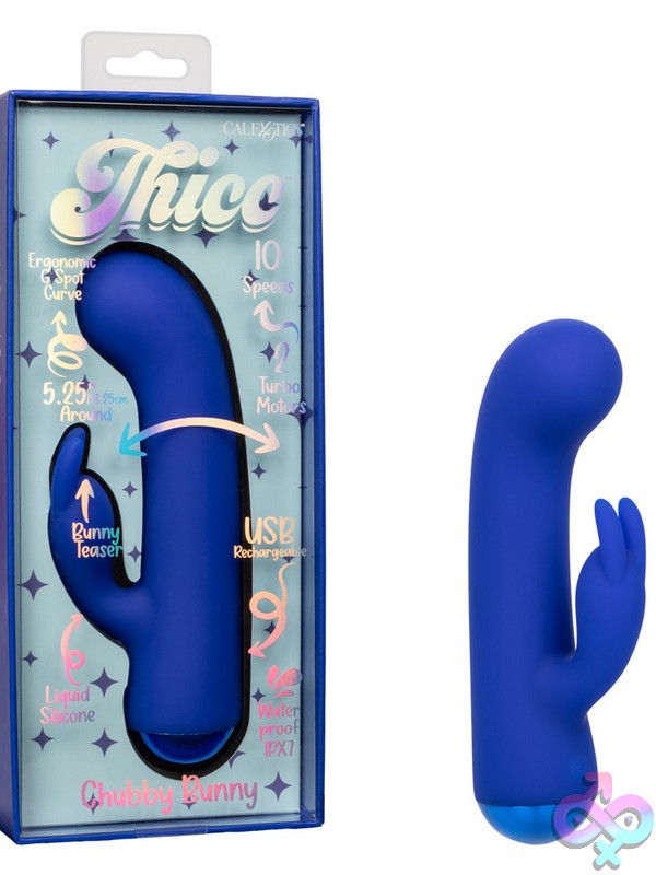Discreet-Toys-Thicc-Chubby-Bunny-Nu-Se-0650-10-3 Thicc Chubby Bunny Dual Motor Rabbit Vibrator In Blue Liquid Silicone By California Exotic Novelties