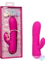 Thicc Chubby Honey pink dual motor rabbit vibrator in liquid silicone by California Exotic Novelties