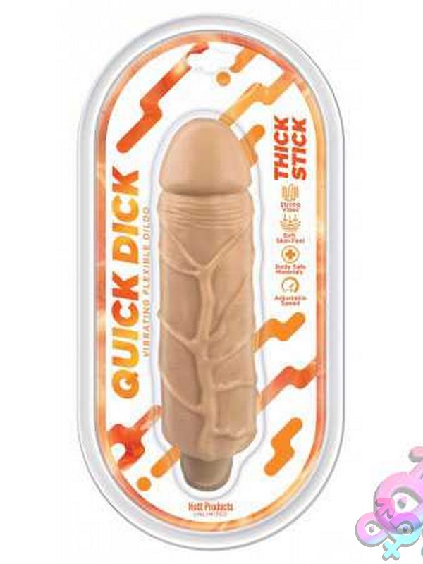 Discreet-Toys-Thick-Stick-Quick-Dick-Vibrating-Flex-Dildo-5-Inch-Htp3766 Thick Stick Quick Dick - Vibrating Flex Dildo - 5 Inch - Image 1