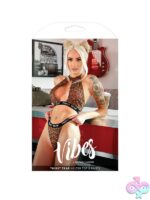 Leopard animal print halter bralette and cheeky panty set in brown microfiber by Fantasy Lingerie