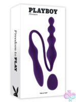 Dual-ended vibrator and graduated plug in purple silicone by Playboy Pleasure