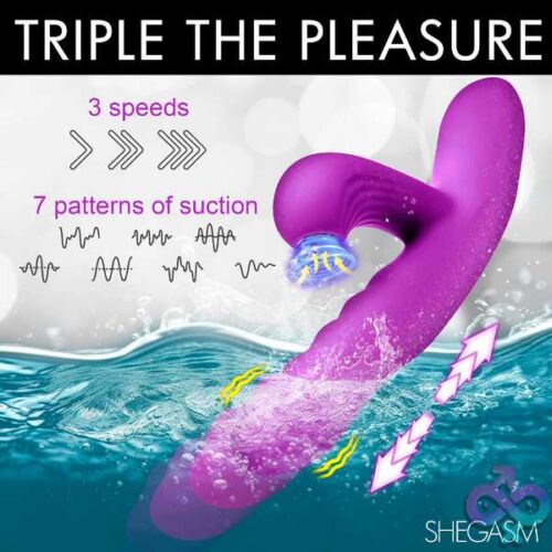 Thrust Wave Thrusting And Sucking Rabbit Vibrator - Purple - Image 3