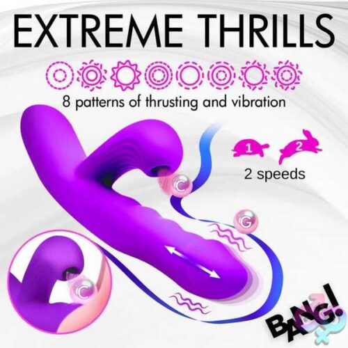 Thrusting And Sucking Rabbit Vibrator - Purple - Image 4