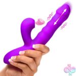 Thrusting and Sucking Rabbit Vibrator - Purple - Image 6