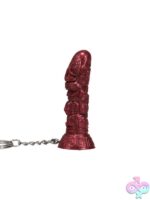 Lele Lele Air Idol Wood Bronze Tiki Keychain – Red Silicone - Image 3