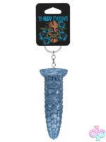 Ocean blue silicone Polynesian tiki idol keychain by Doc Johnson