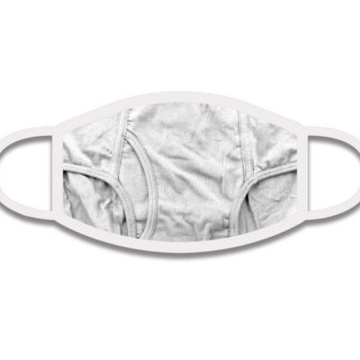 Gray 3-ply cotton Tighty Whities novelty face mask by Wood Rocket