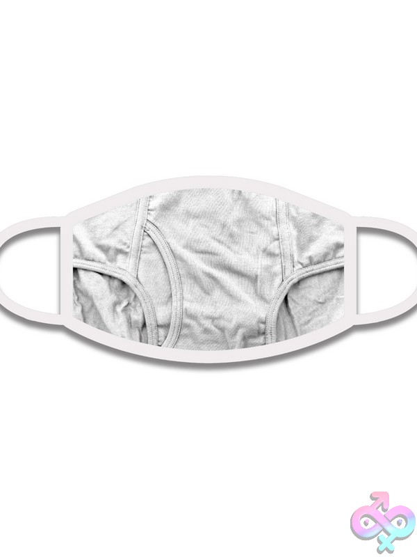Discreet-Toys-Tighty-Whities-Mask-Nu-Wrm-011 Gray 3-Ply Cotton Tighty Whities Novelty Face Mask By Wood Rocket
