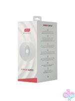 Clear vibrating stamina sleeve by Kiiroo designed for couples use
