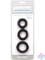 Titanmen Cushioned C-Ring 3pc Silicone Set Black - Image 2
