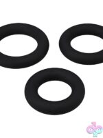 black cushioned c-ring set Titanmen 3pc Silicone Set by Doc Johnson