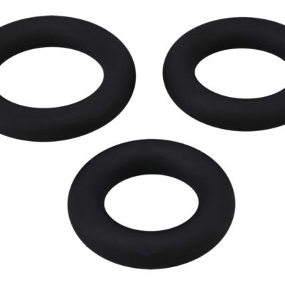 black cushioned c-ring set Titanmen 3pc Silicone Set by Doc Johnson
