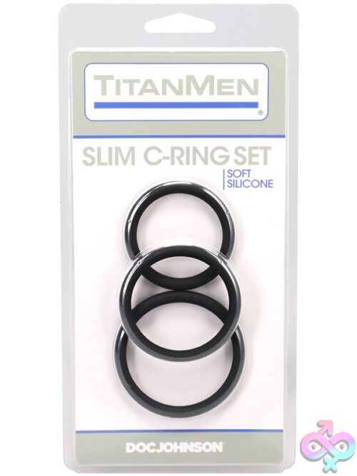 Titanmen Slim C-Ring 3Pc Silicone Set Black - Image 2